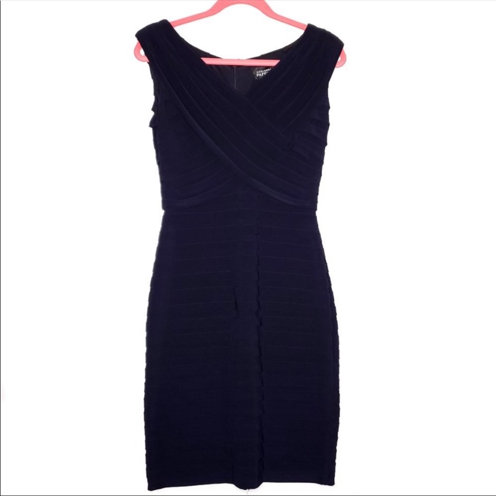 Adrianna Papell Black Sleeveless Bandage Dress 6